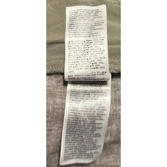 Athleta Pants Womens M Retreat Linen High Rise Ankle Pyrite Brown Lounge Beachy - Picture 13 of 13